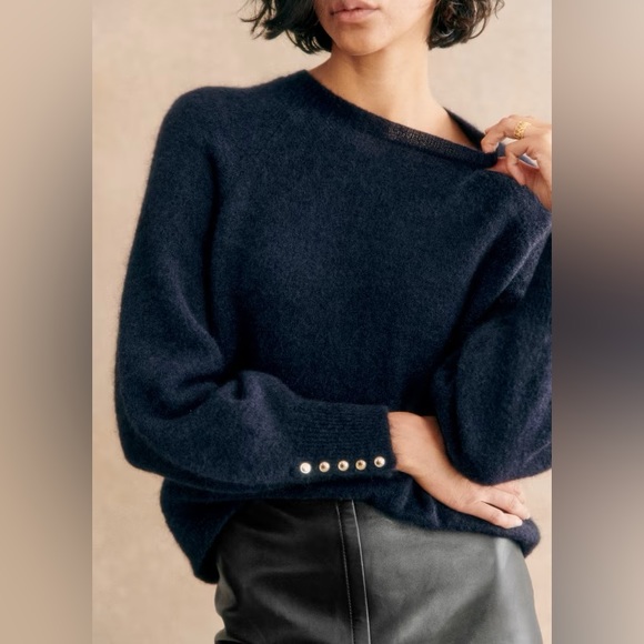 Sezane Sweaters - Sezane Louise Jumper Sweater Navy Blue Size Medium